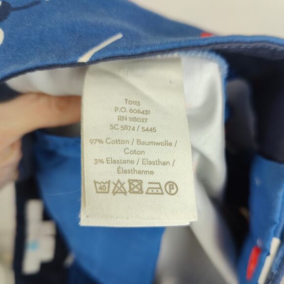 Boden Richmond 7/8 Pants Womens 4L Long Length Blue Red Floral Print AOP Chinos - Picture 8 of 9